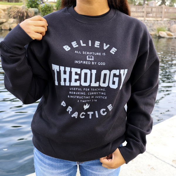 THEOLOGY BLACK CREWNECK SWEATER