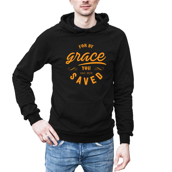FOR BY GRACE YOU HAVE BEEN SAVED - BLACK HOODIE