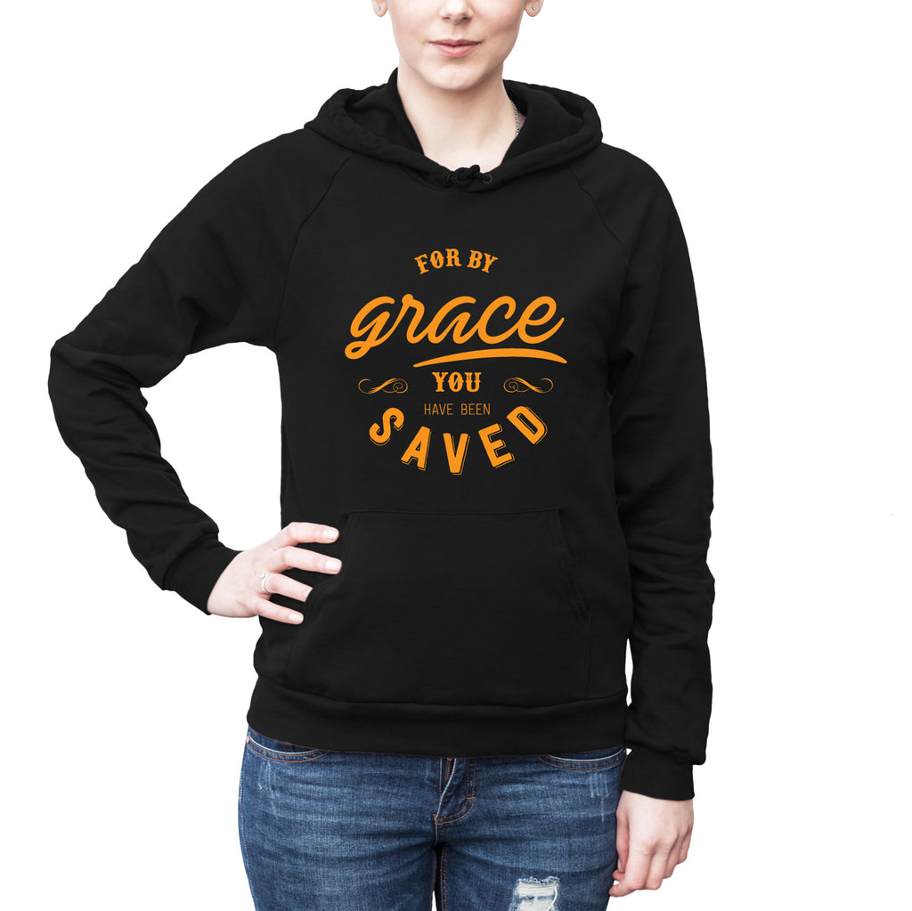 FOR BY GRACE YOU HAVE BEEN SAVED - BLACK HOODIE