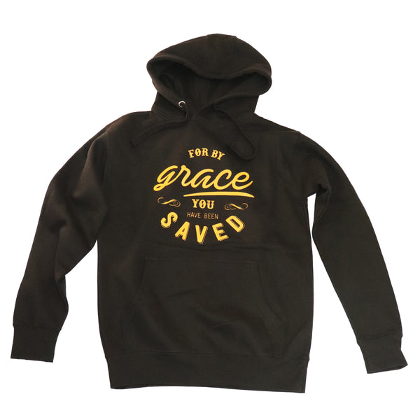 FOR BY GRACE YOU HAVE BEEN SAVED - BLACK HOODIE