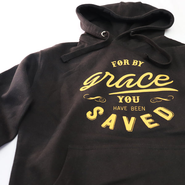 FOR BY GRACE YOU HAVE BEEN SAVED - BLACK HOODIE